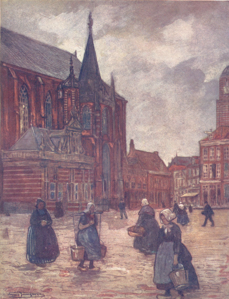 NETHERLANDS. North Brabant. The Market-place, Breda 1904 old antique print